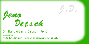 jeno detsch business card